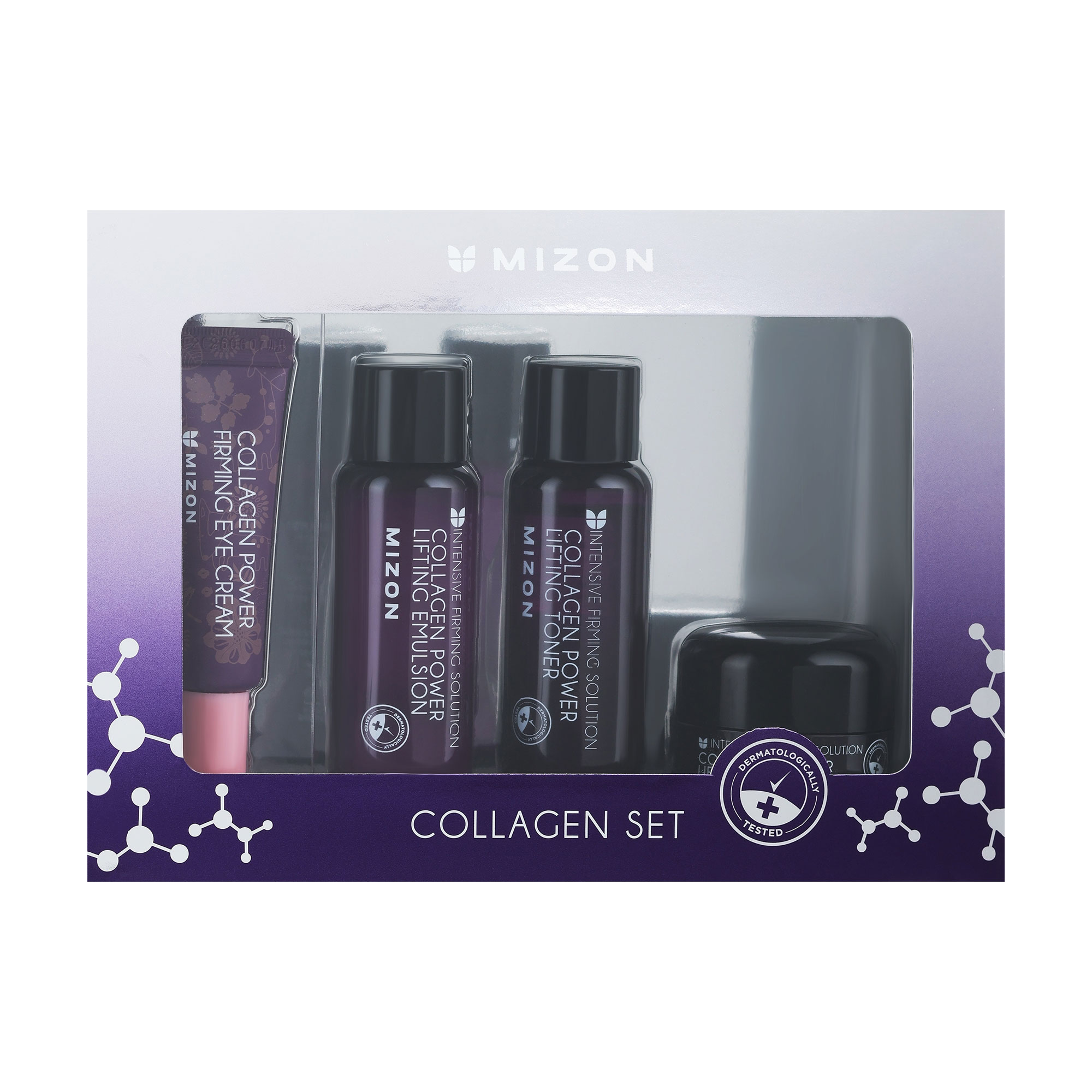 

Набір для обличчя Mizon Collagen Miniature Set (тонер, 40 мл + емульсія, 40 мл + крем, 15 мл + сироватка, 9.3 мл)