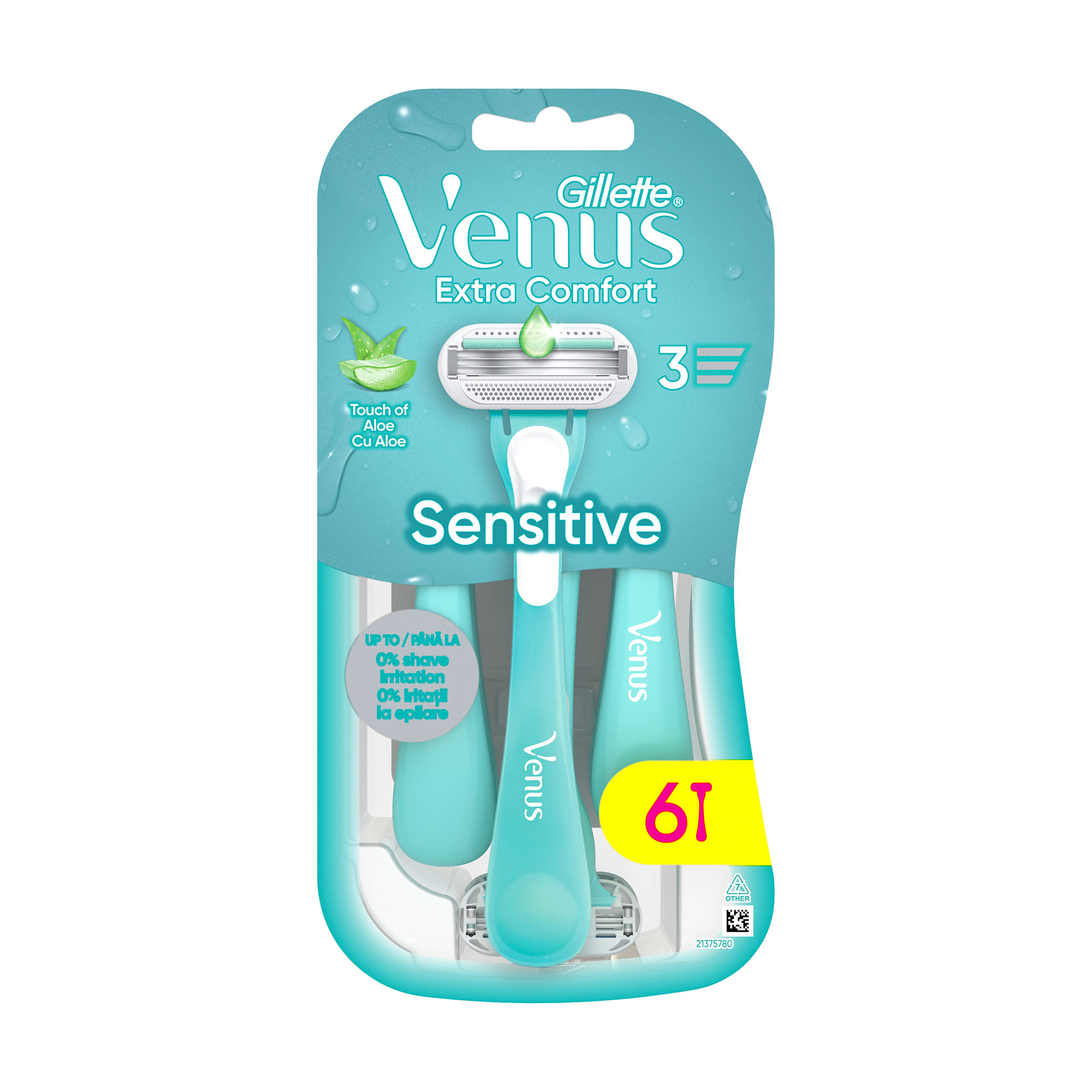 

Одноразові станки для гоління жіночі (бритви) Gillette Venus Sensitive, 6 шт