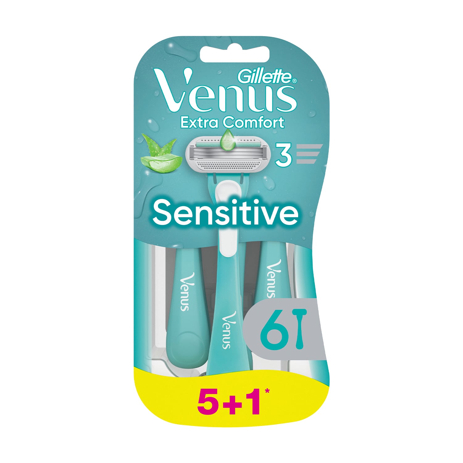 

Одноразові станки для гоління жіночі (бритви) Gillette Venus Sensitive, 6 шт