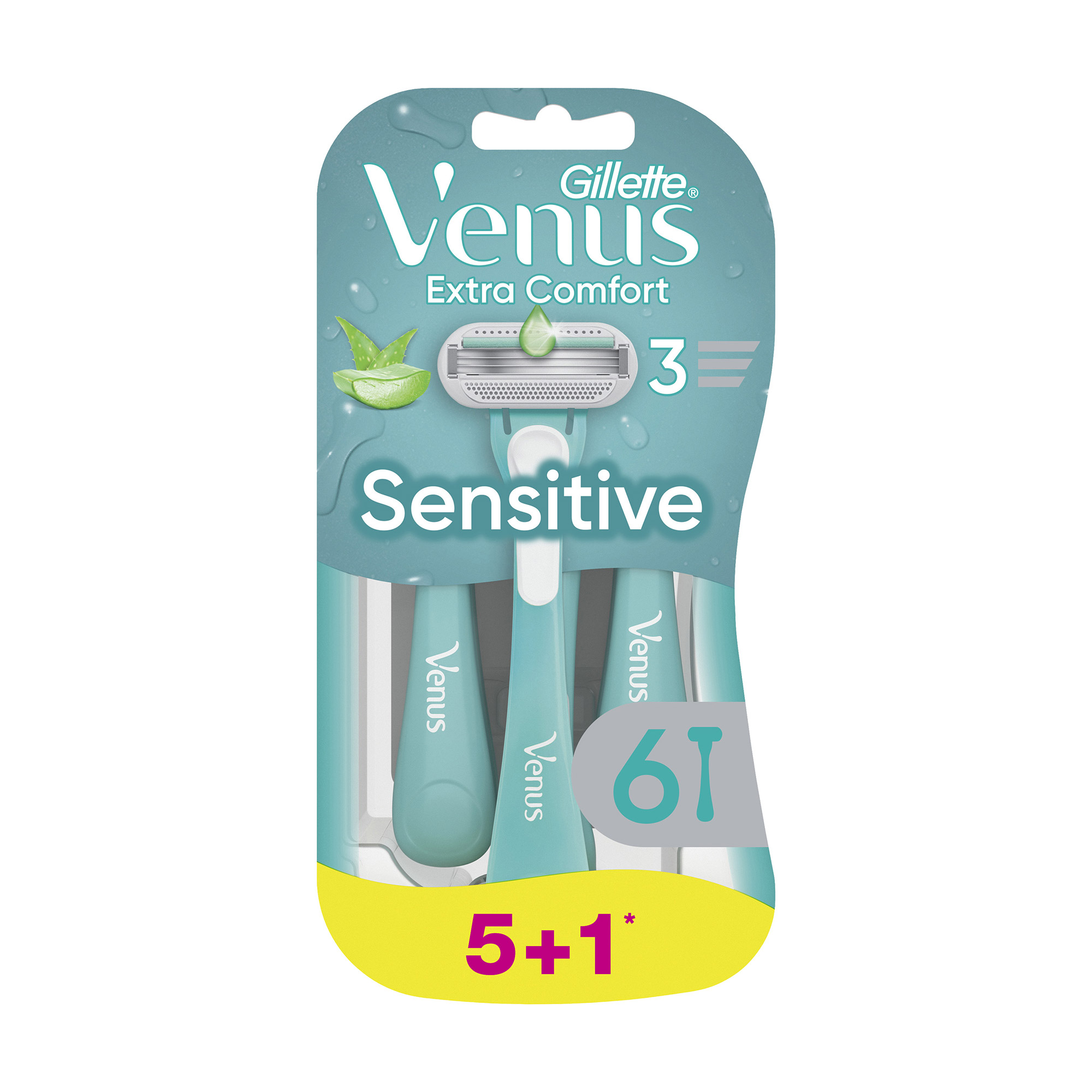 Одноразові станки для гоління жіночі (бритви) Gillette Venus Sensitive Extra Comfort, 6 шт