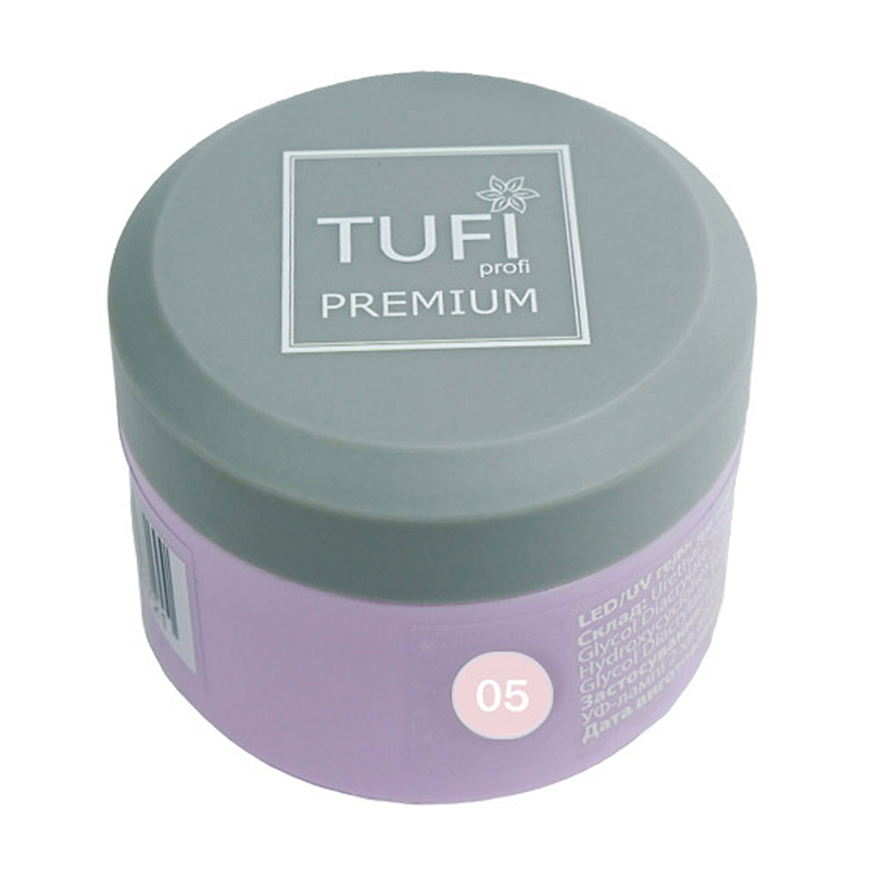 

Гель для нарощування нігтів Tufi profi Premium UV/LED Gel, 05 First Lady, 15 г