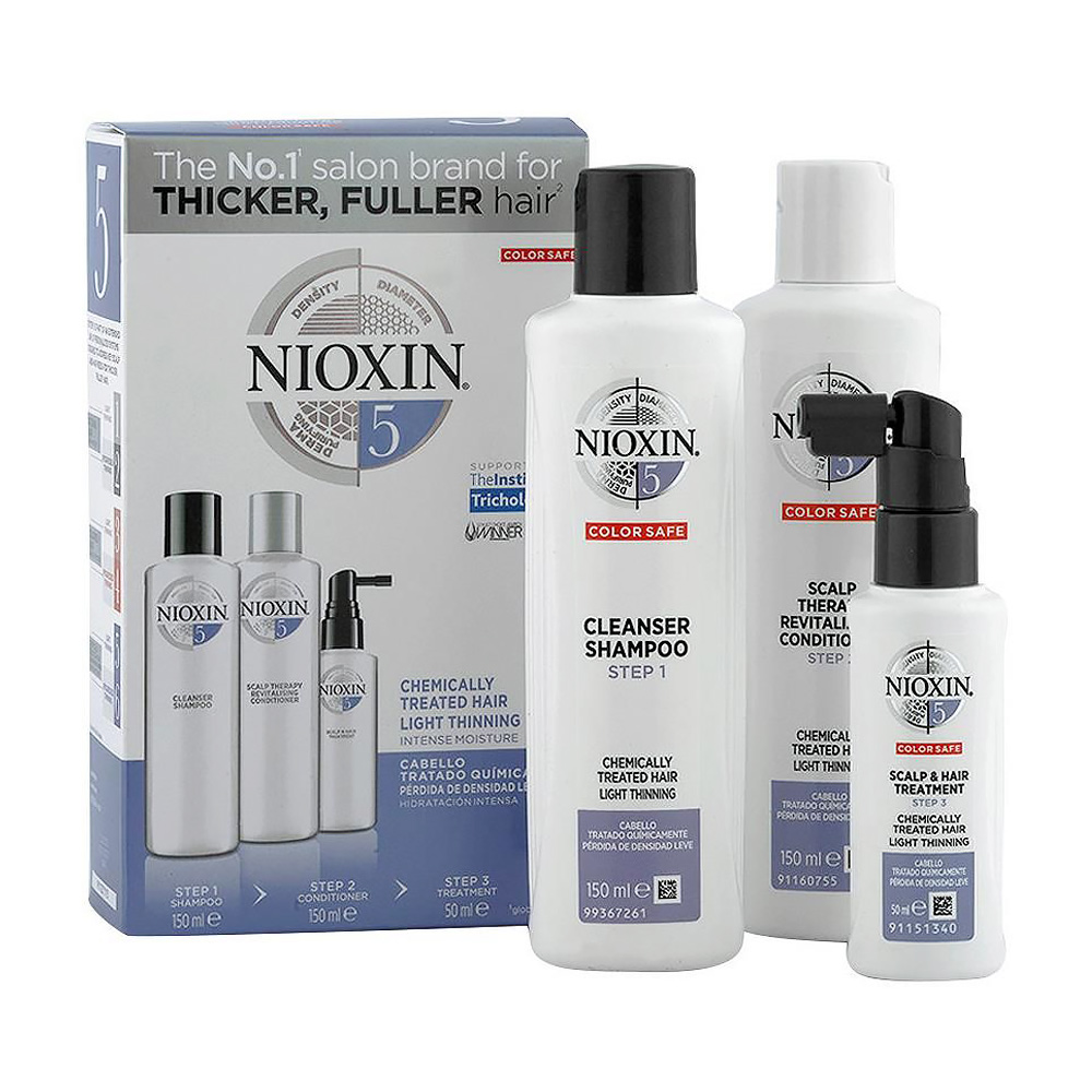 

Набір для волосся Nioxin Thinning 5 (шампунь, 150 мл + кондиціонер, 150 мл + засіб для догляду за шкірою голови та волоссям, 50 мл)