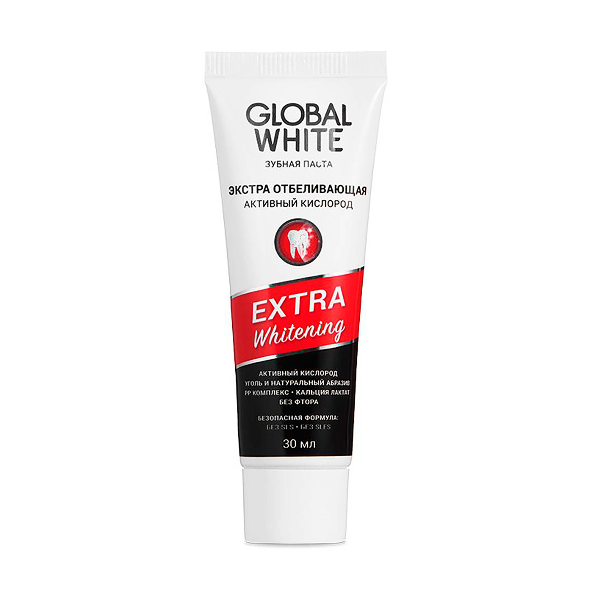 

Зубна паста Global White Extra Whitening Active Oxygen Екстравідбілювальна, 30 мл