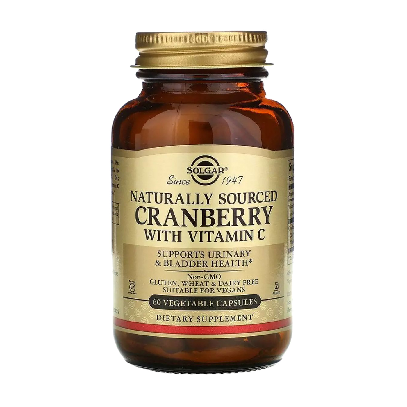 

Вітамін С Solgar Cranberry with Vitamin C Натуральна журавлина, 60 капсул