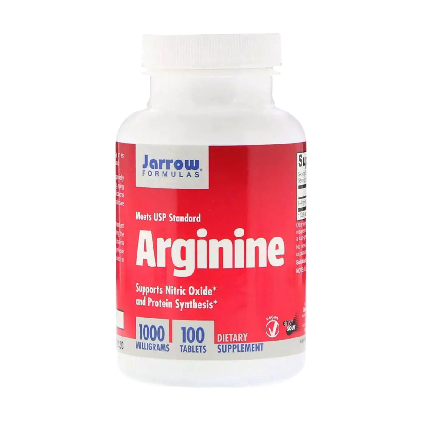 

L-Аргінін Jarrow Formulas Arginine 1000 мг, 100 таблеток