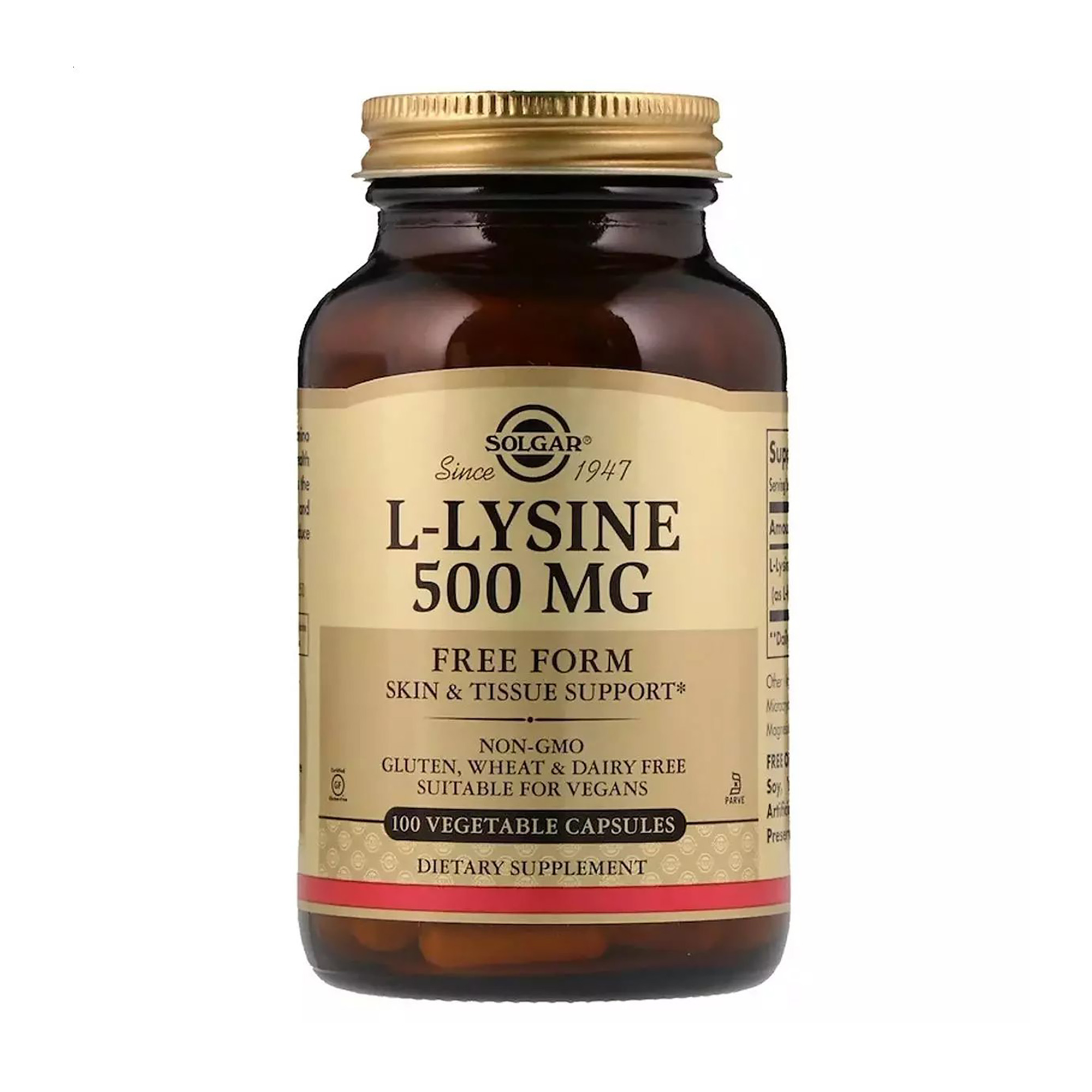 

L-Лізин Solgar L-Lysine 500 мг, 100 капсул