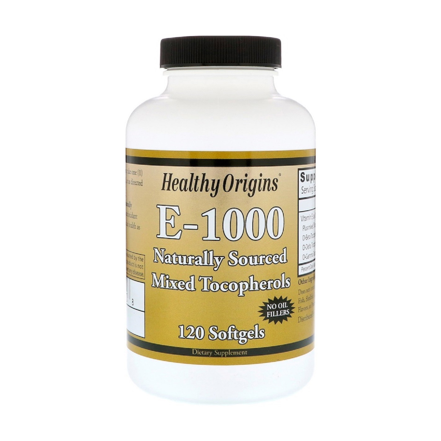 

Вітамін E-1000 Healthy Origins E-1000, 120 капсул