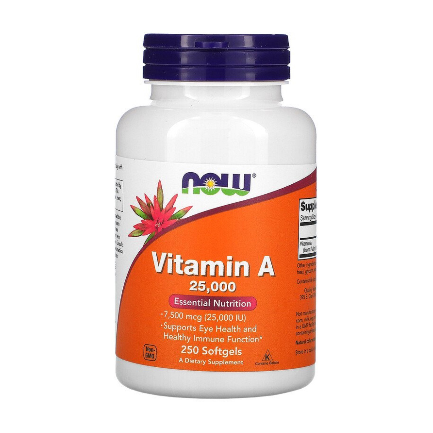

Вітамін А NOW foods Vitamin A 25000 МО, 250 гелевих капсул