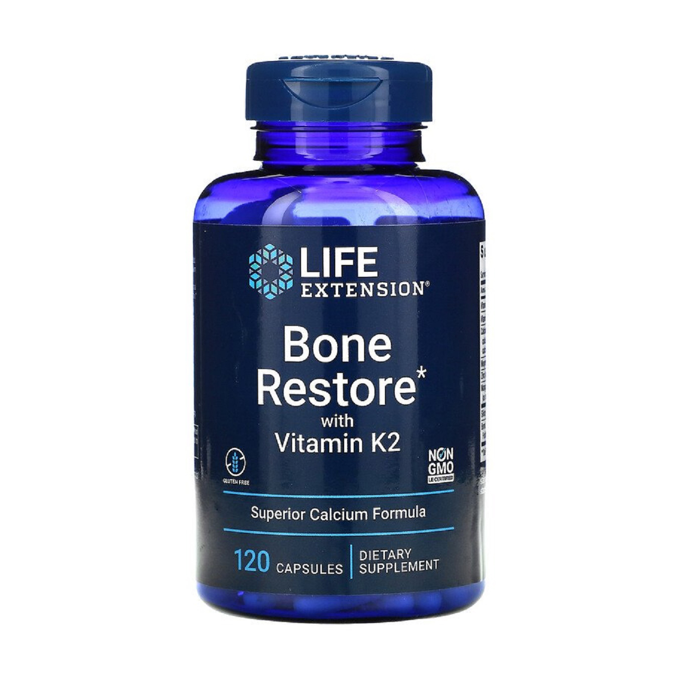 

Відновлення кісток + К2 Life Extension Bone Restore with Vitamin K2 Life Extension, 120 капсул