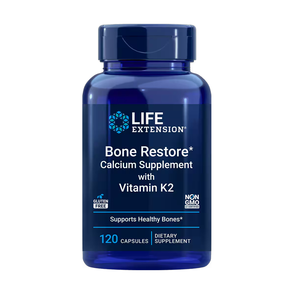 

Відновлення кісток + К2 Life Extension Bone Restore with Vitamin K2 Life Extension, 120 капсул