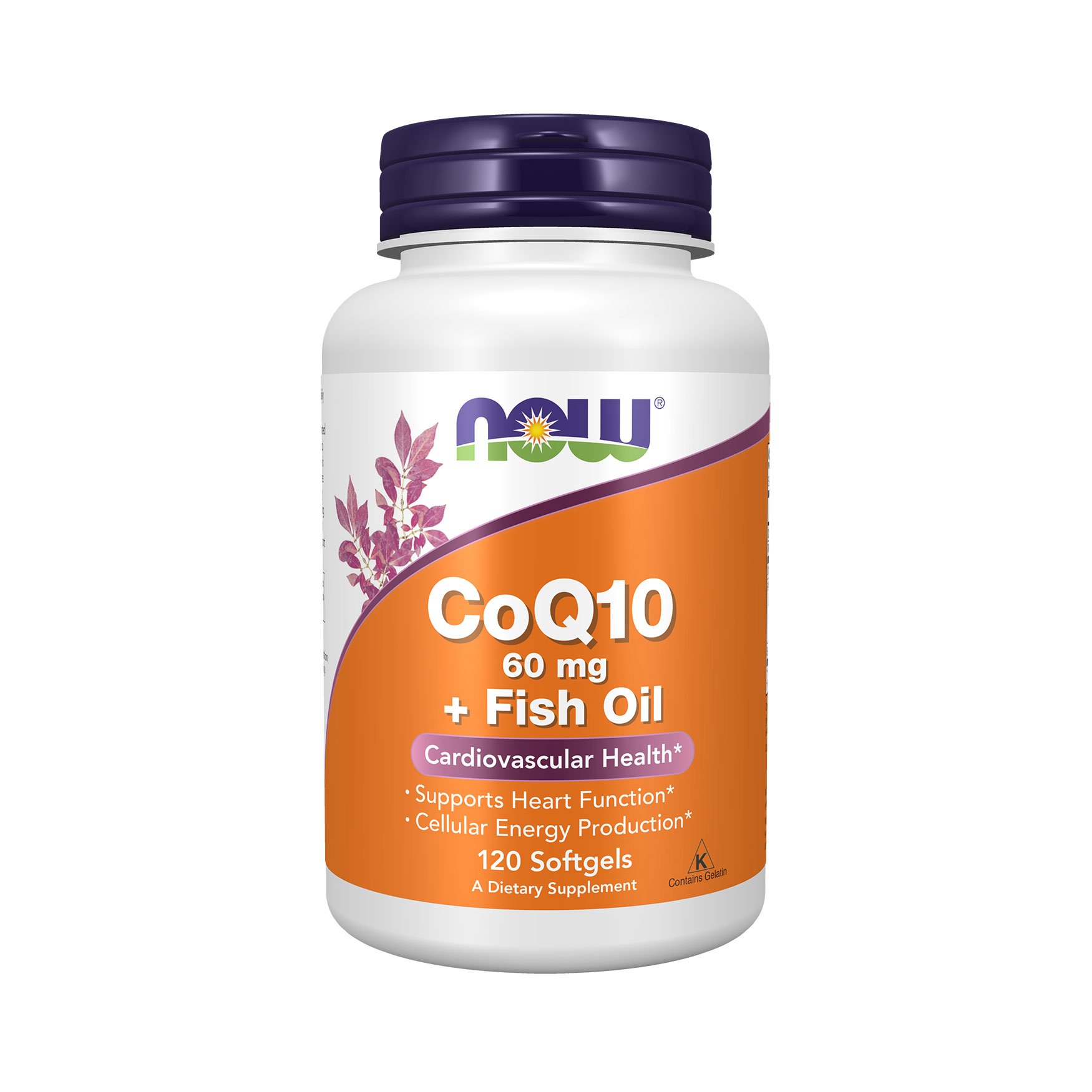 

Коензим Q10 з риб'ячим жиром NOW foods CoQ10 With Omega-3 Fish Oil 60 мг, 120 капсул