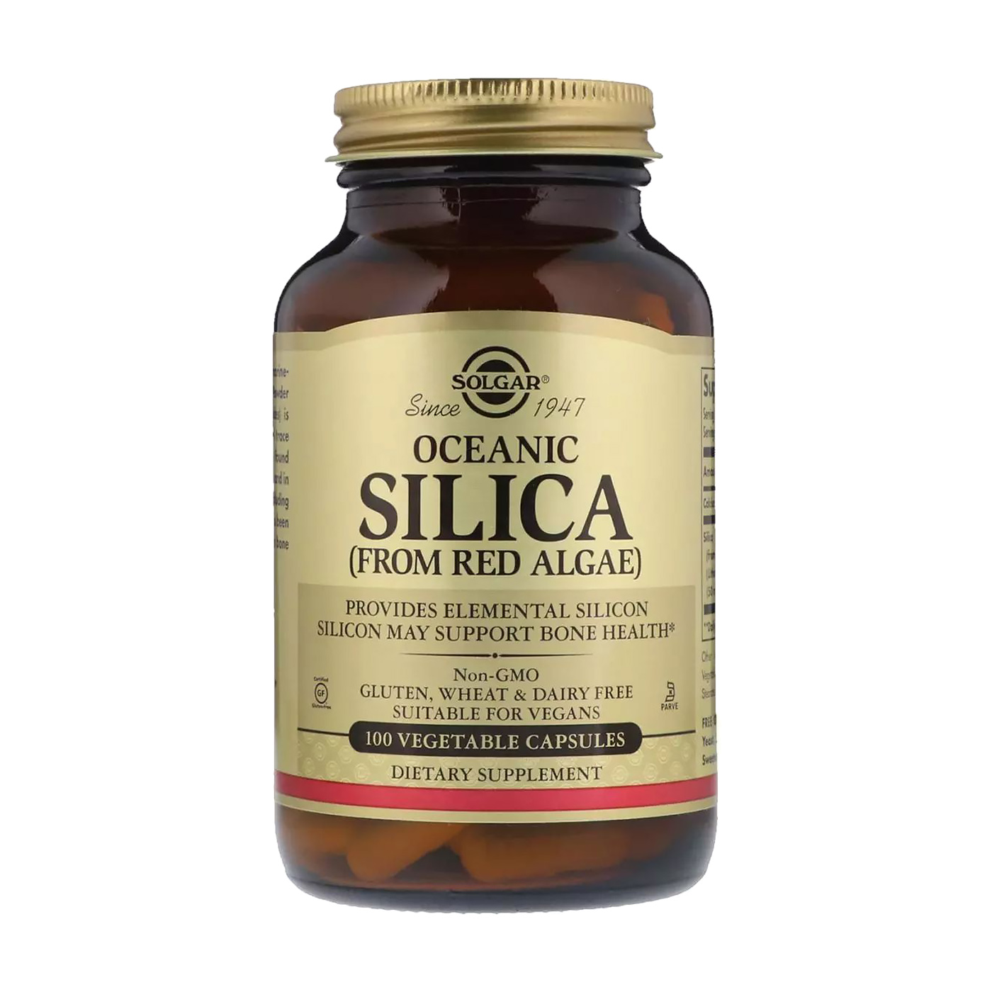 

Кремний из красных водорослей Solgar Oceanic Silica, 100 капсул