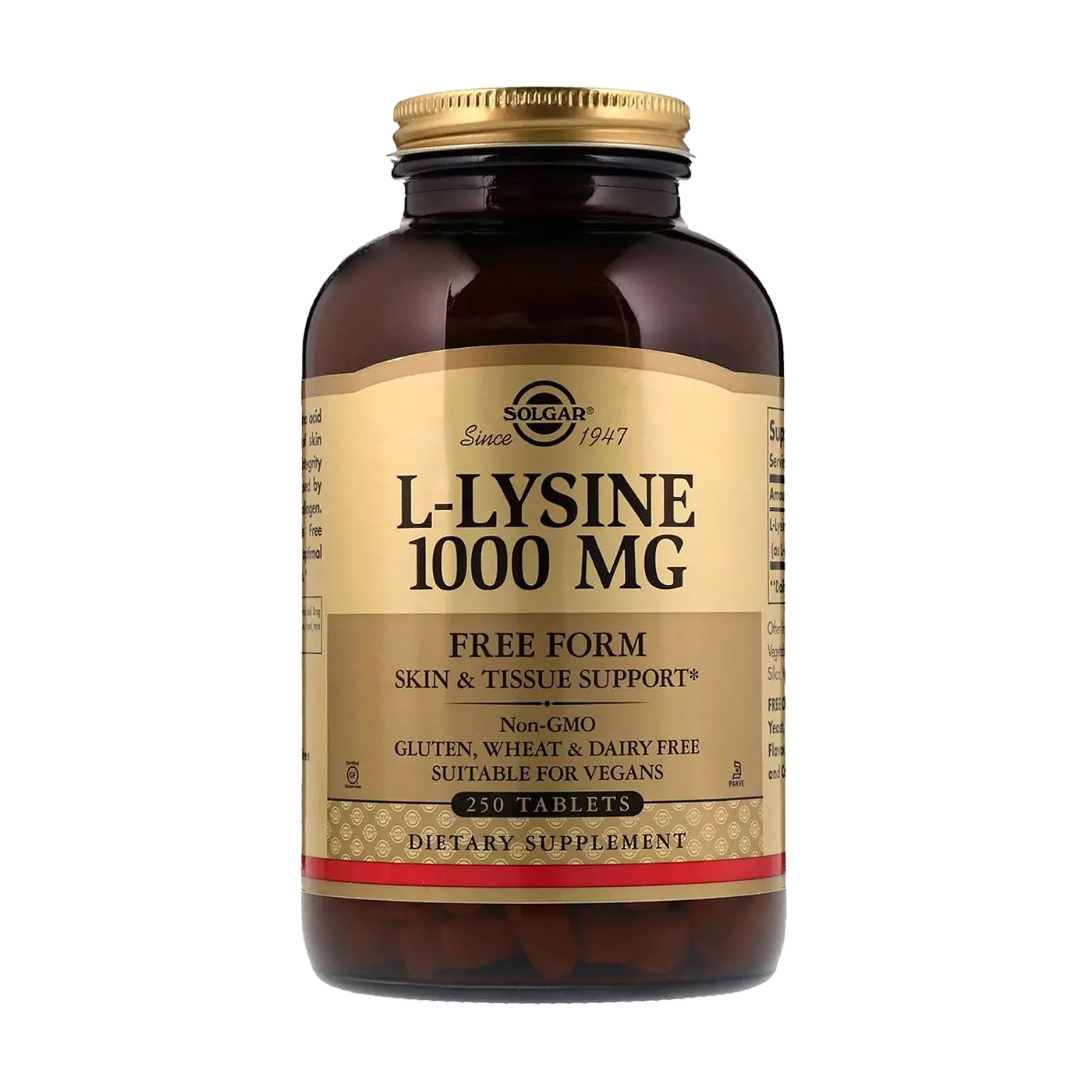 

L-Лізин Solgar L-Lysine 1000 мг, 250 таблеток