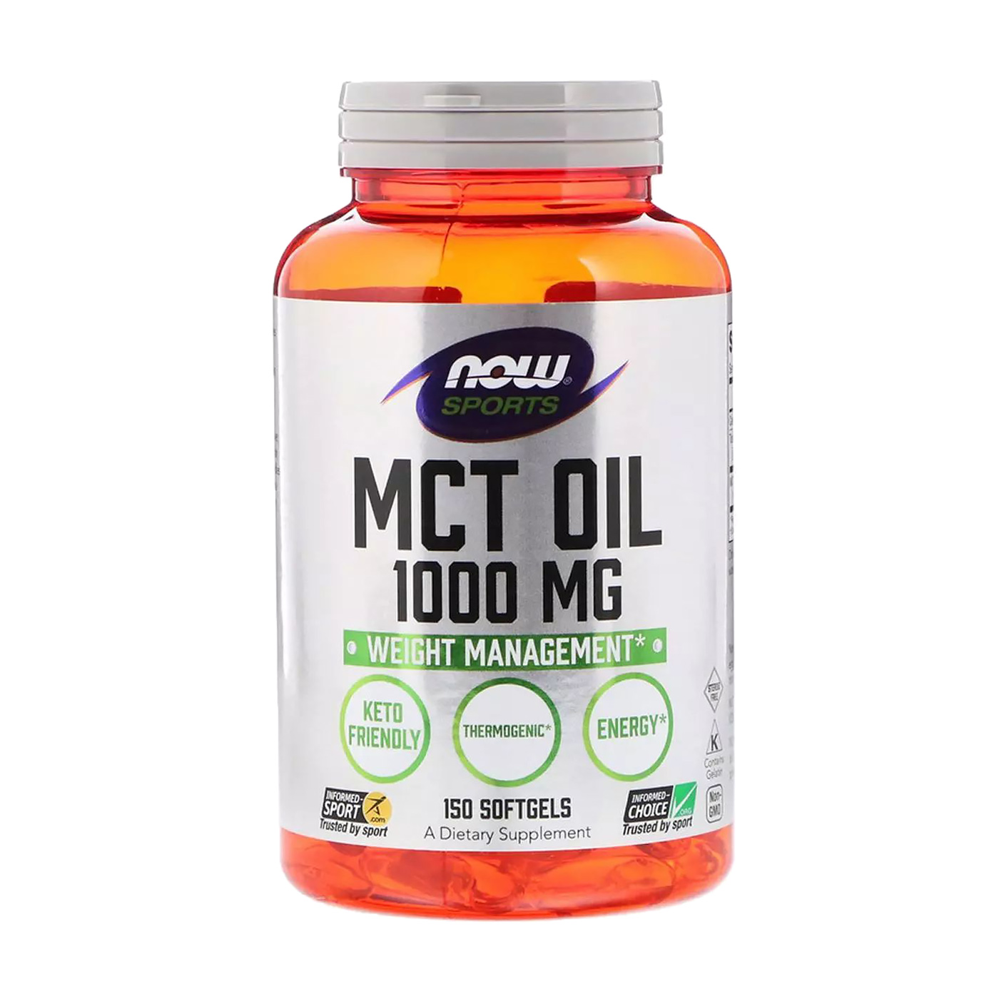 

Олія МСТ NOW Foods MCT Oil 1000 мг, 150 желатинових капсул