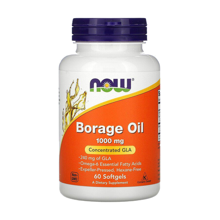 

Олія бурачника Now Foods Borage Oil 1000 мг, 60 капсул