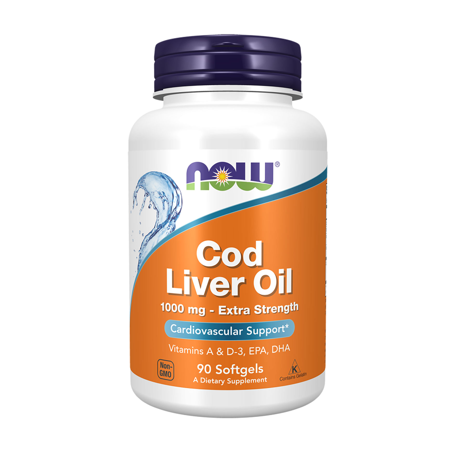 

Олія печінки тріски NOW foods Cod Liver Oil 1000 мг, 90 капсул