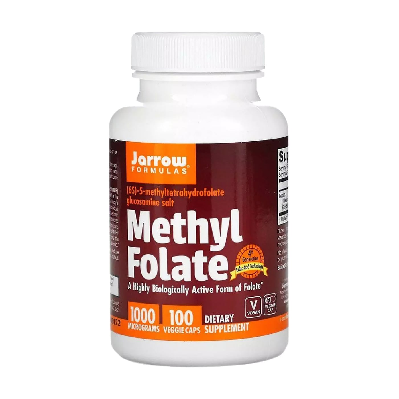 

Метилфолат Jarrow Formulas Methyl Folate 1000 мкг, 100 капсул