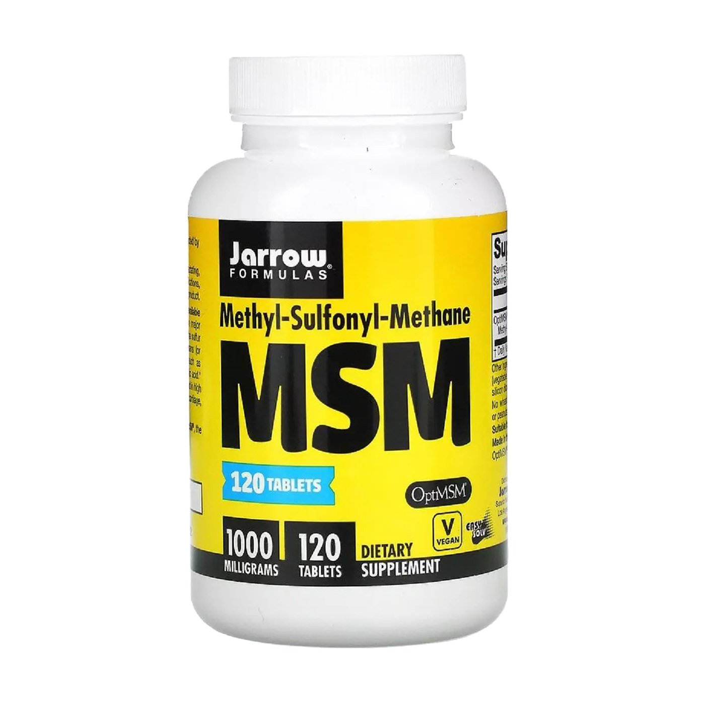 

Метилсульфонілметан Jarrow Formulas MSM 1000 мг, 120 таблеток