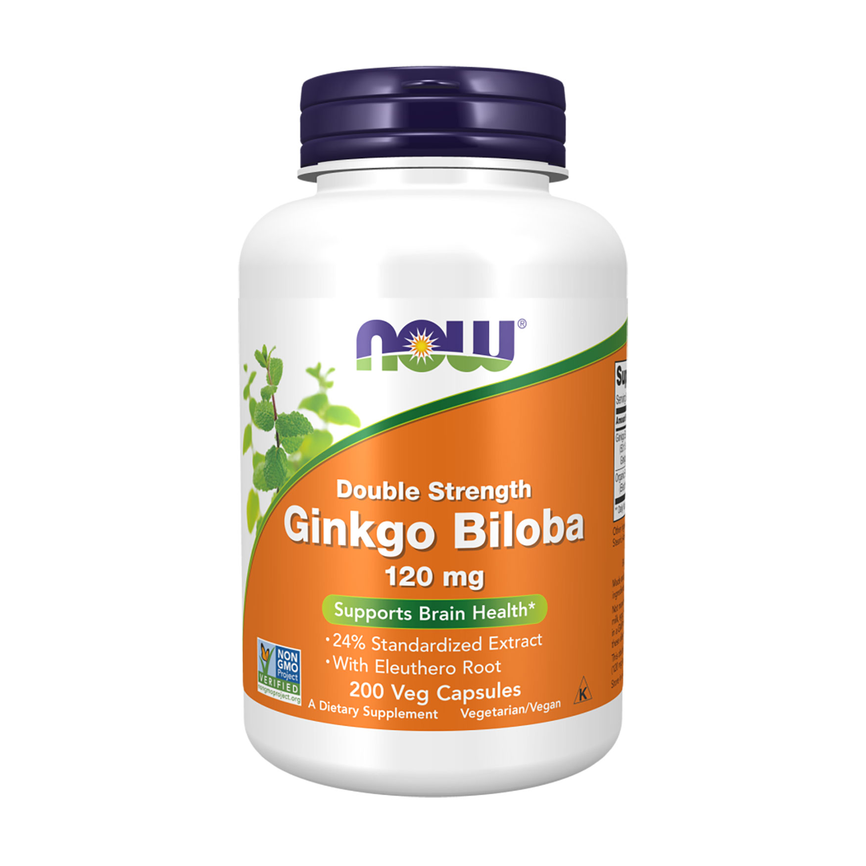 

Гінкго білоба NOW Foods Double Strength Ginkgo Biloba 120 мг, 200 капсул