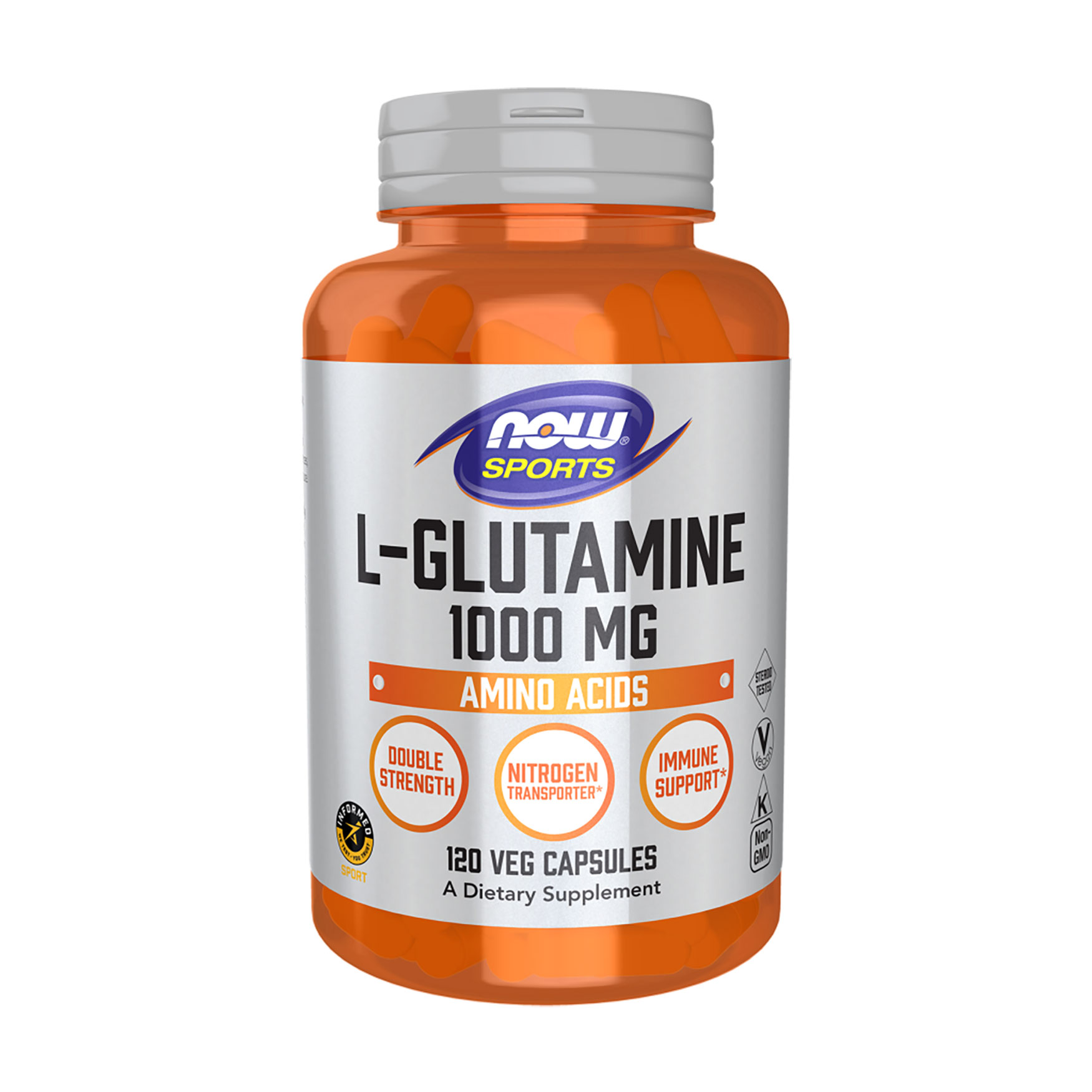 

L-Глютамін NOW foods Sports L-Glutamine 1000 мг, 120 капсул