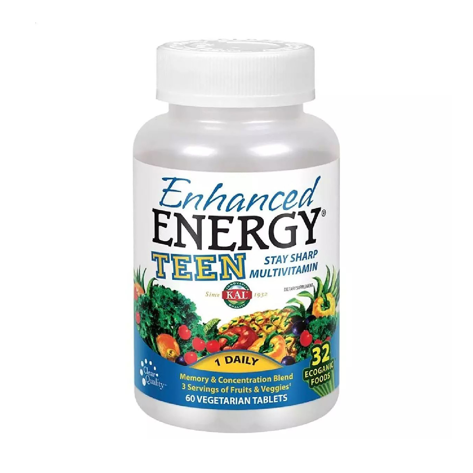 

Комплекс підтримки пам'яті та концентраці KAL Enhanced Energy для підлітків, 60 таблеток