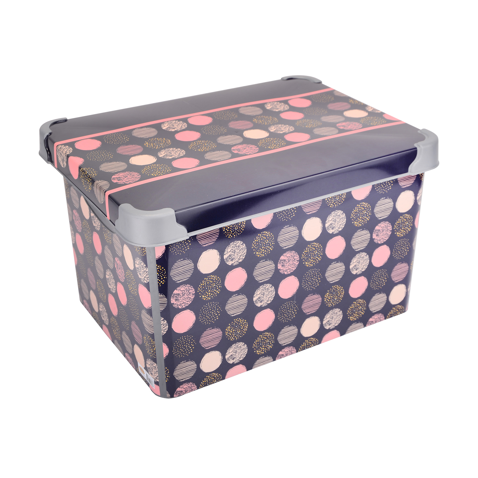 

Контейнер для зберігання Violet House Decor Polka Dolt з кришкою 23*29.5*39.5 см, 20 л