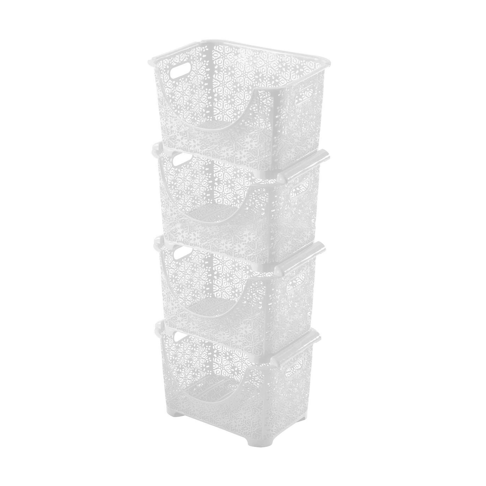 

Набір кошиків Violet House 0409 Ажур White, 4 шт 36*27*88 см