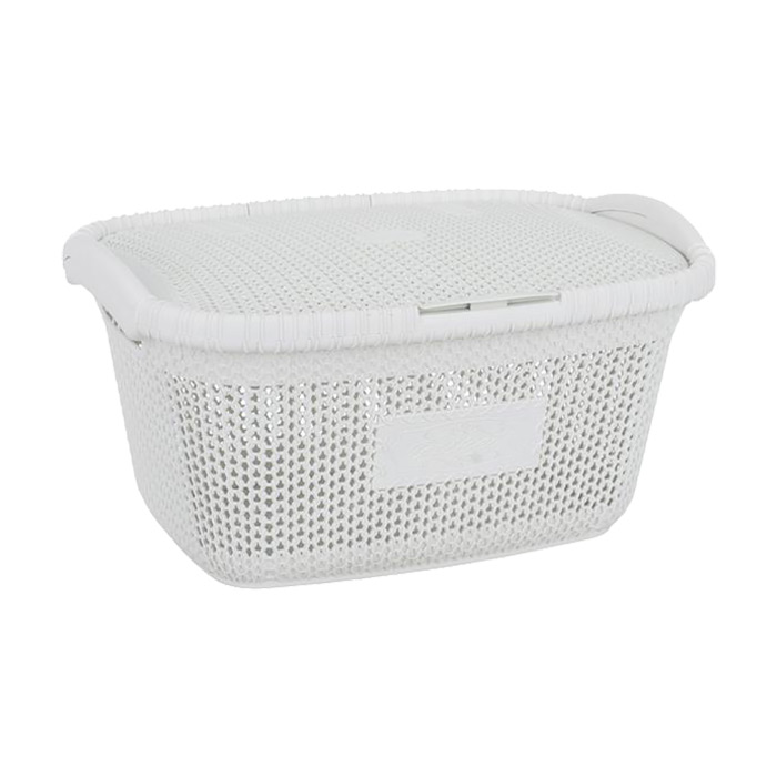 

Кошик для білизни з кришкою Violet House 1002 Віолетта White, 23.5*33.5*47, 28 л