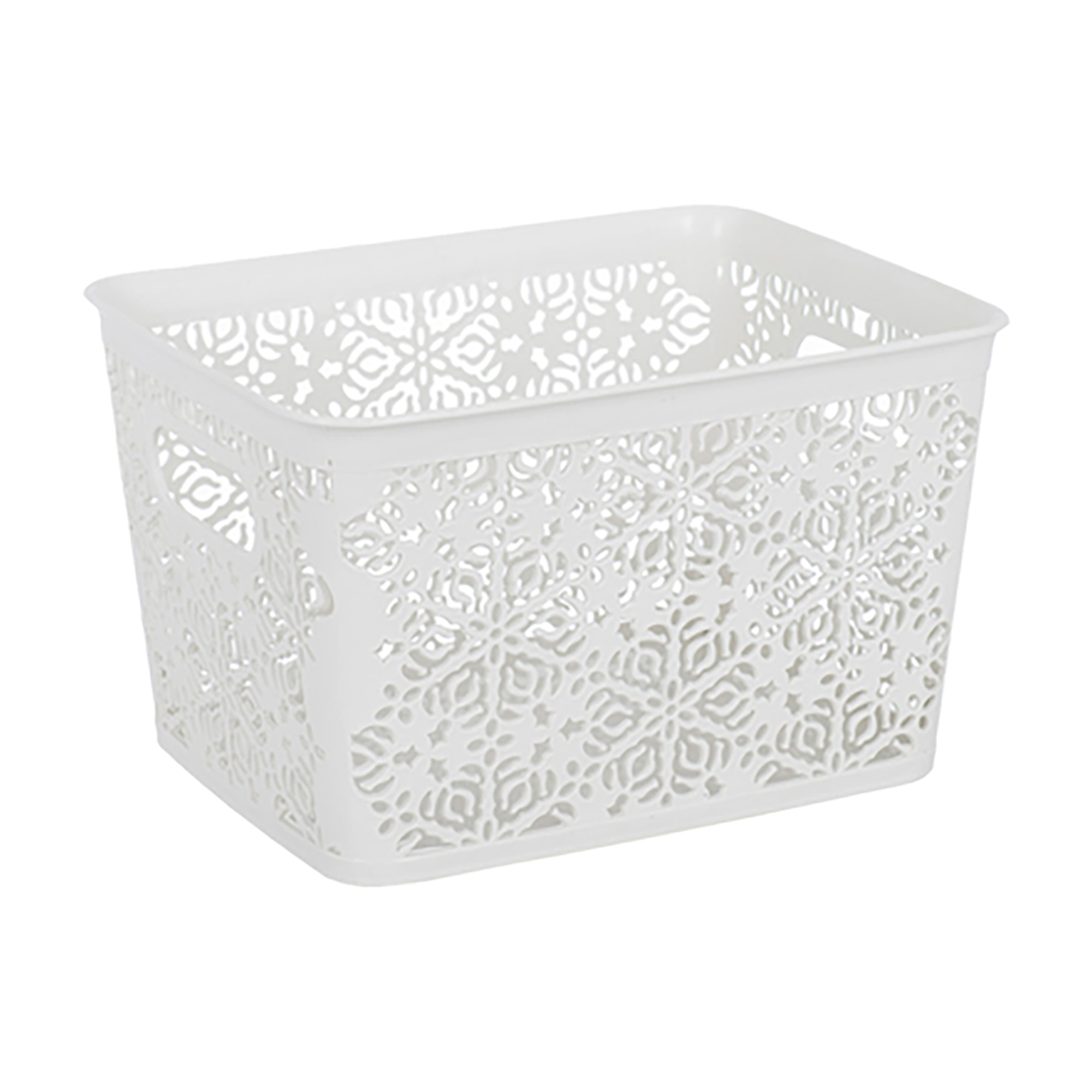 

Кошик для зберігання без кришки Violet House 0502 Ажур White, 15х19.5х25 см, 7 л