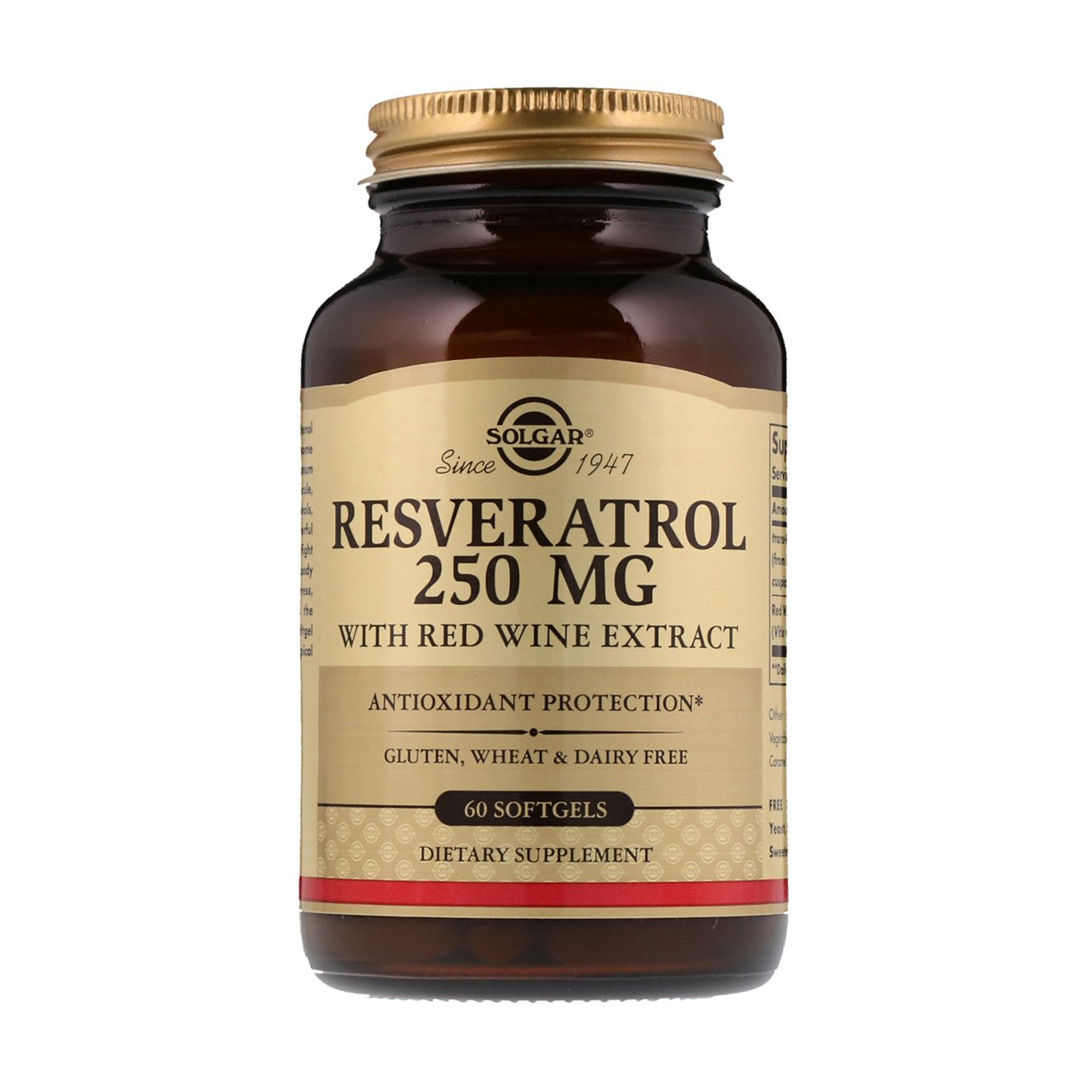 

Ресвератрол Solgar Resveratrol з екстрактом червоного вина, 60 капсул