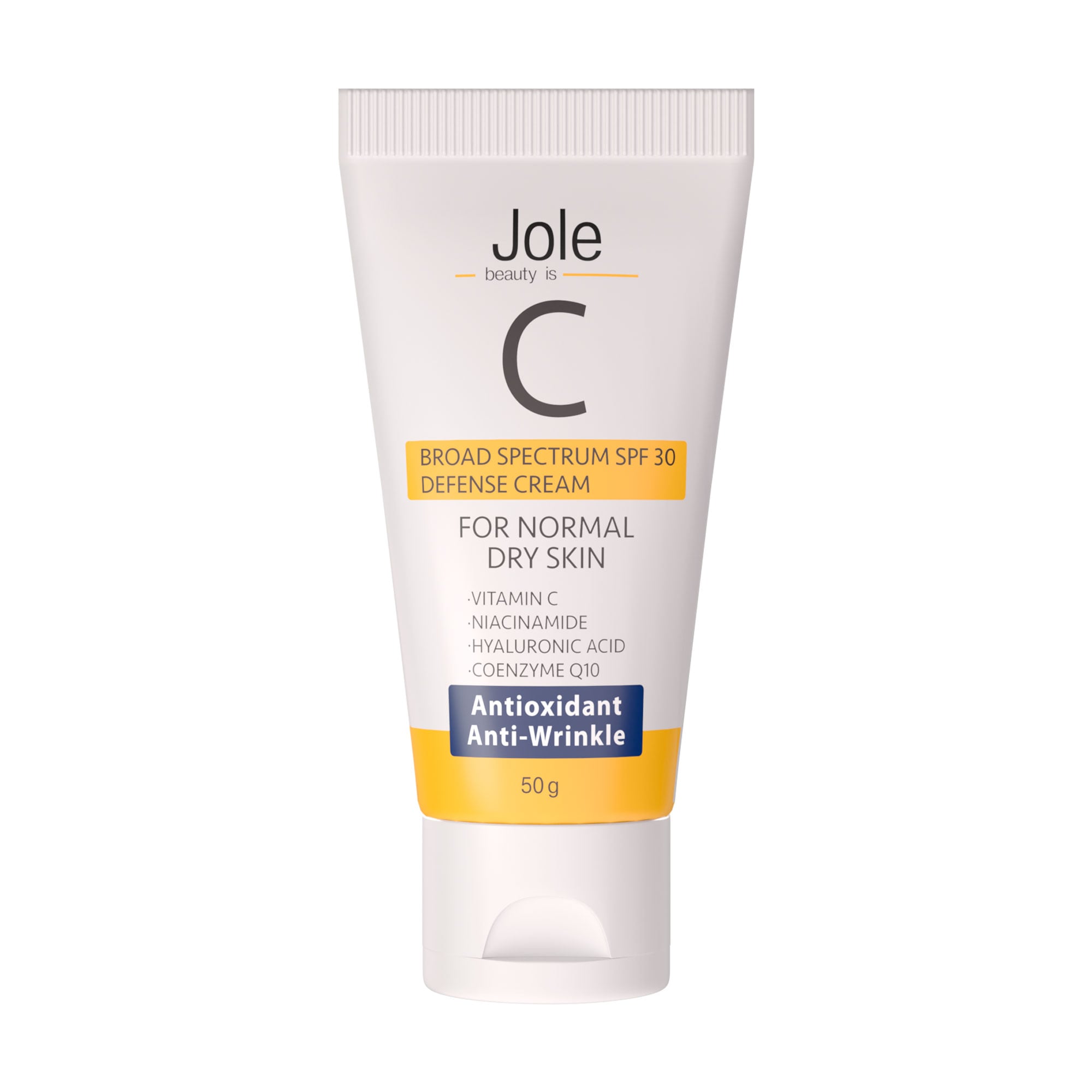 Сонцезахисний крем для обличчя Jole Broad Spectrum SPF 30 Defense Cream для сухої та нормальної шкіри, 50 мл