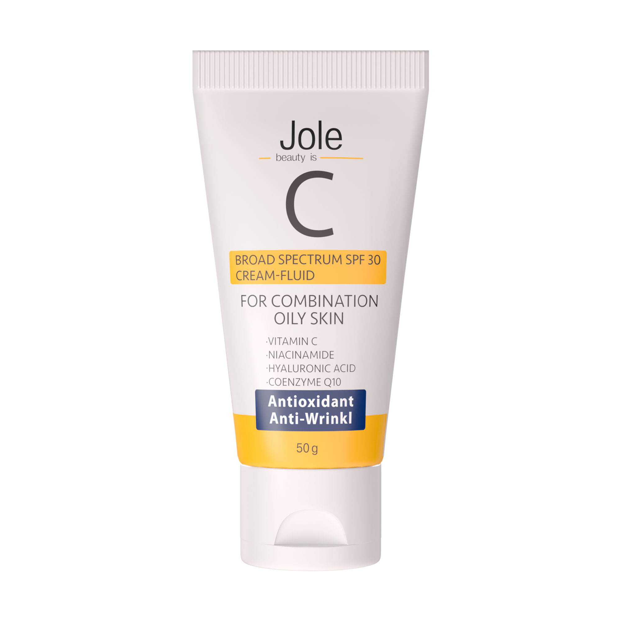 

Сонцезахисний крем-флюїд для обличчя Jole Broad Spectrum SPF 30 Cream-Fluid для жирної та комбінованої шкіри, 50 мл