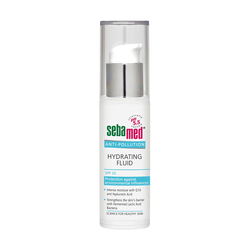 

Уцінка! Зволожувальний захисний флюїд для обличчя Sebamed Anti-Pollution Hydrating Fluid SPF 20, 30 мл