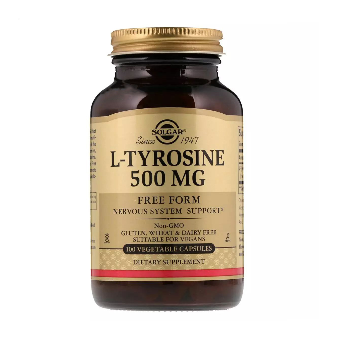 

L-Тирозин Solgar L-Tyrosine 500 мг, 100 капсул