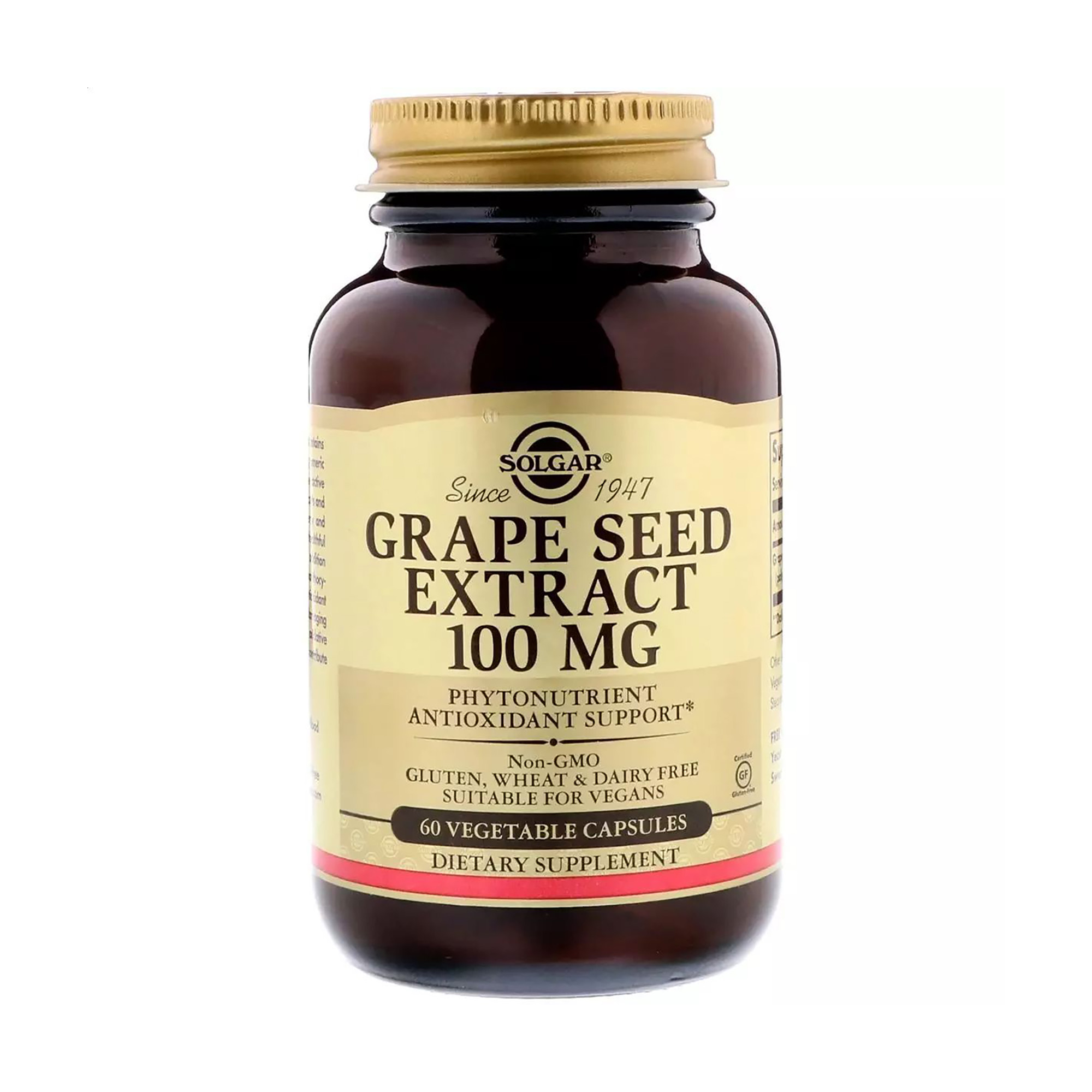 

Екстракт виноградних кісточок Solgar Grape Seed Extract 100 мг, 60 капсул