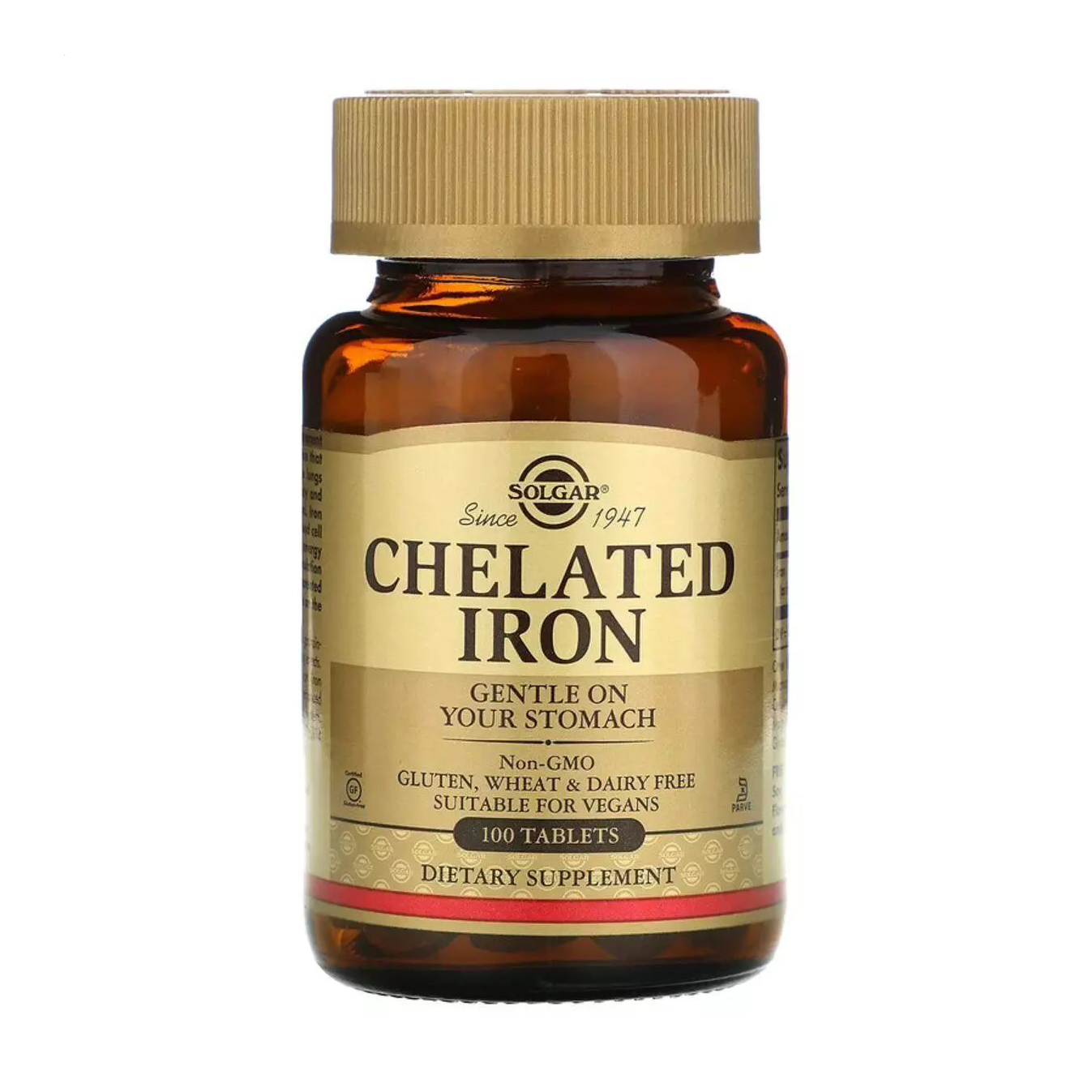 

Хелатне залізо Solgar Chelated Iron, 100 таблеток