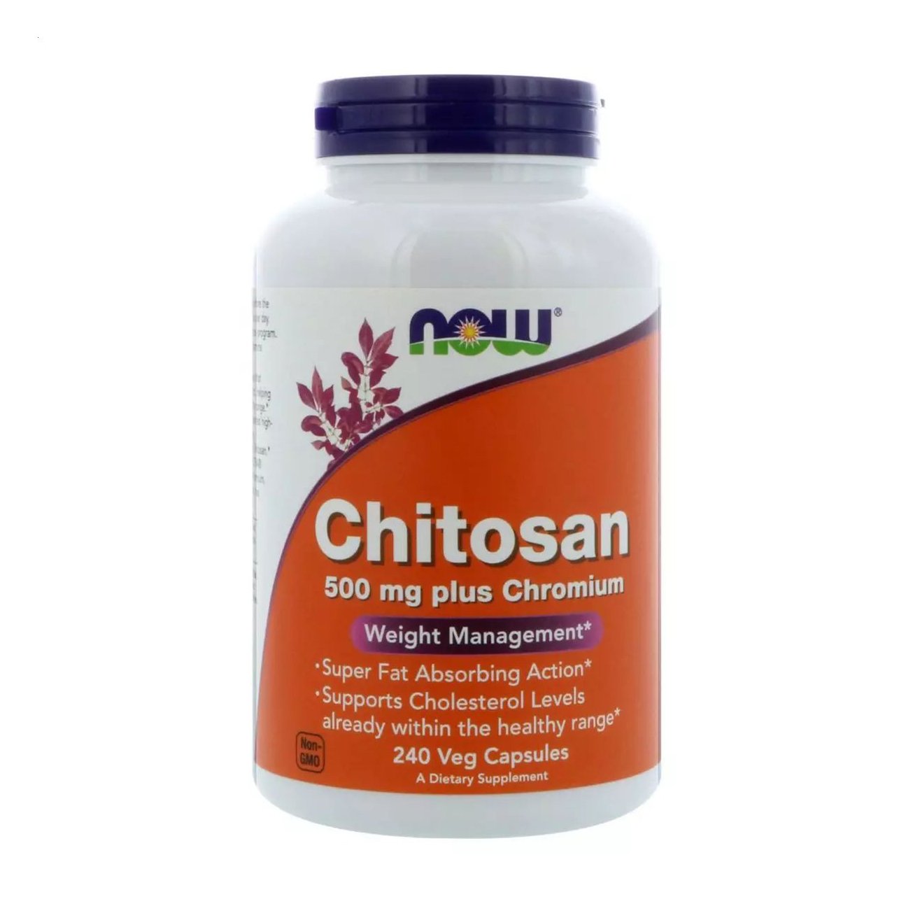 

Хітозан 500 мг + хром NOW foods Chitosan 500 mg plus Chromium, 240 капсул