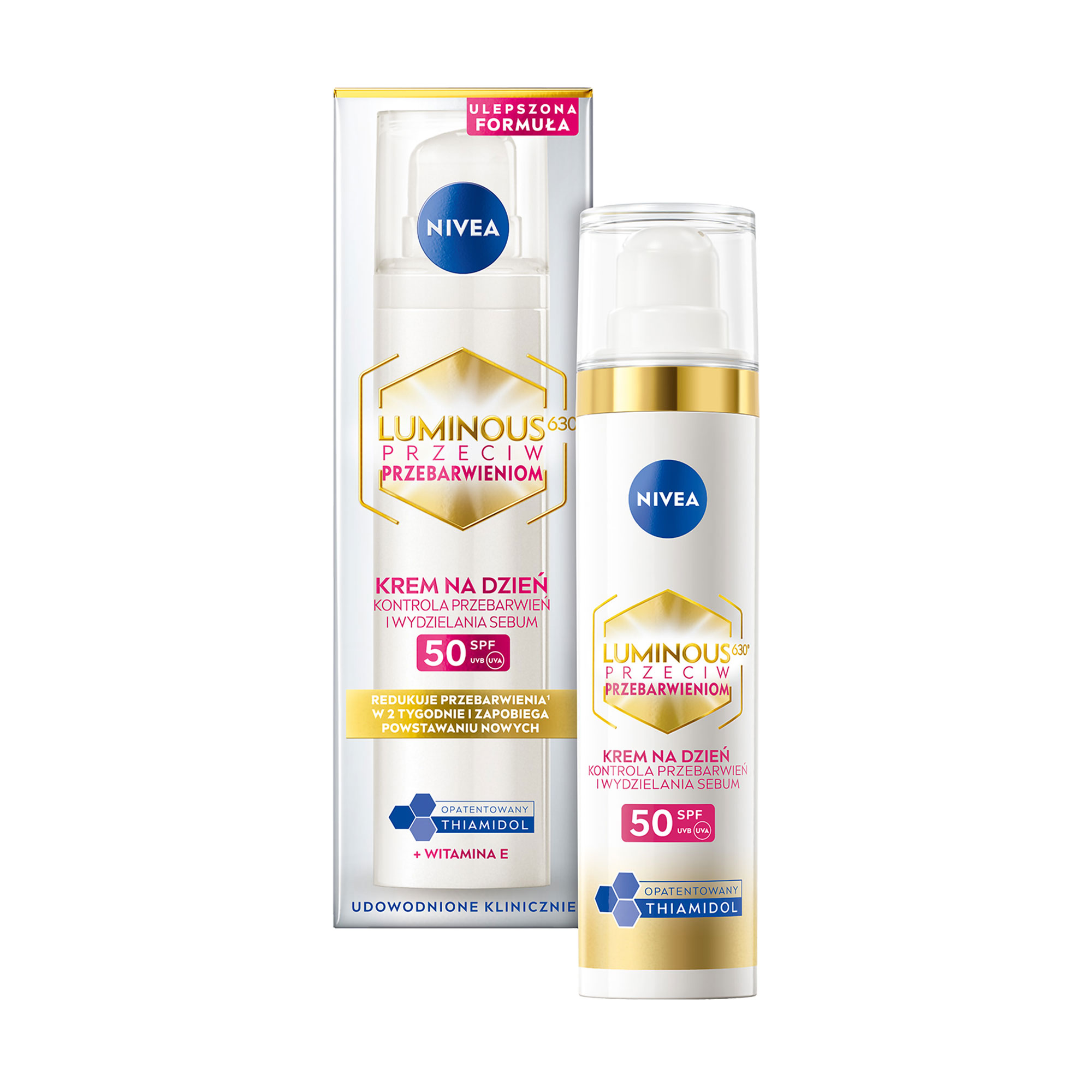

Уцінка! Денний флюїд для обличчя проти пігментації NIVEA Luminous 630 Потрійний захист SPF 50, 40 мл