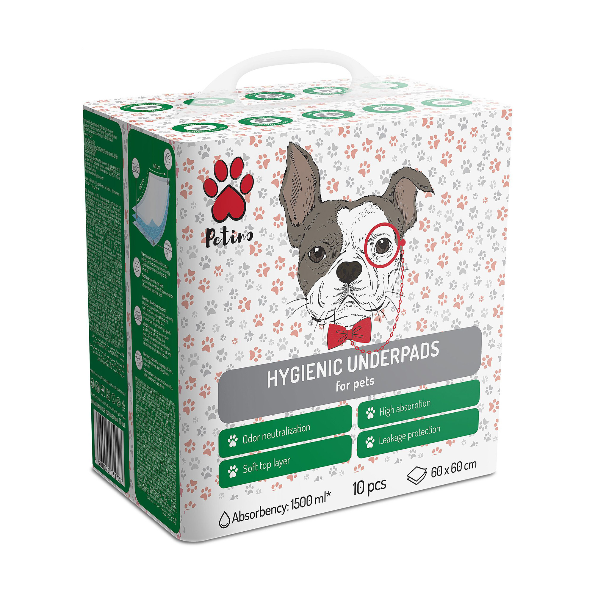 

Гігієнічні пелюшки для тварин Petino Hygienic Underpads, 60*60 см, 10 шт