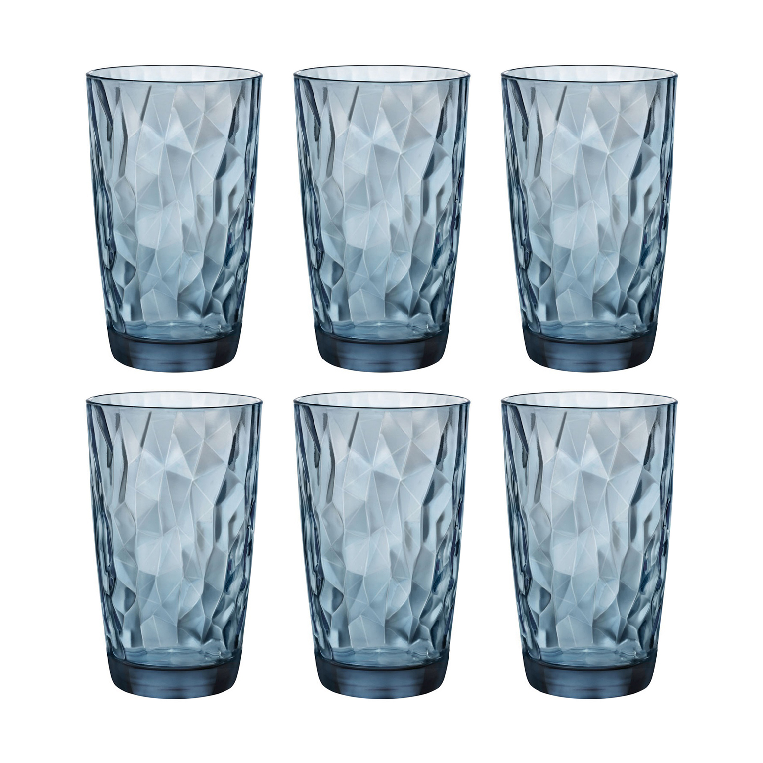 

Набір високих склянок Bormioli Rocco Diamond Ocean Blue, 6*470 мл