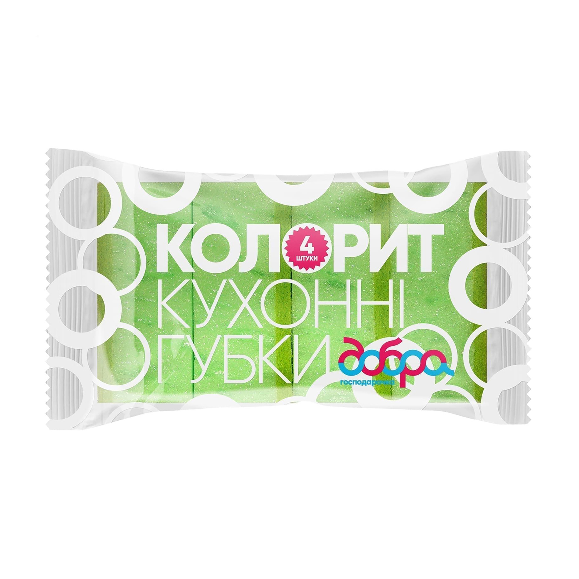 

Кухонні губки Добра господарочка Колорит, 95*65*35 мм, 4 шт