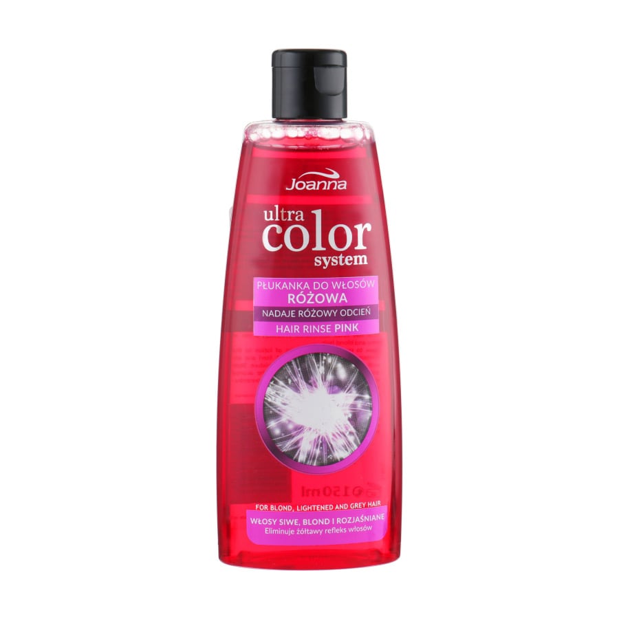 

Тонувальний ополіскувач Joanna Ultra Color System Hair Rinse Pink, для освітленого та сивого волосся, 150 мл