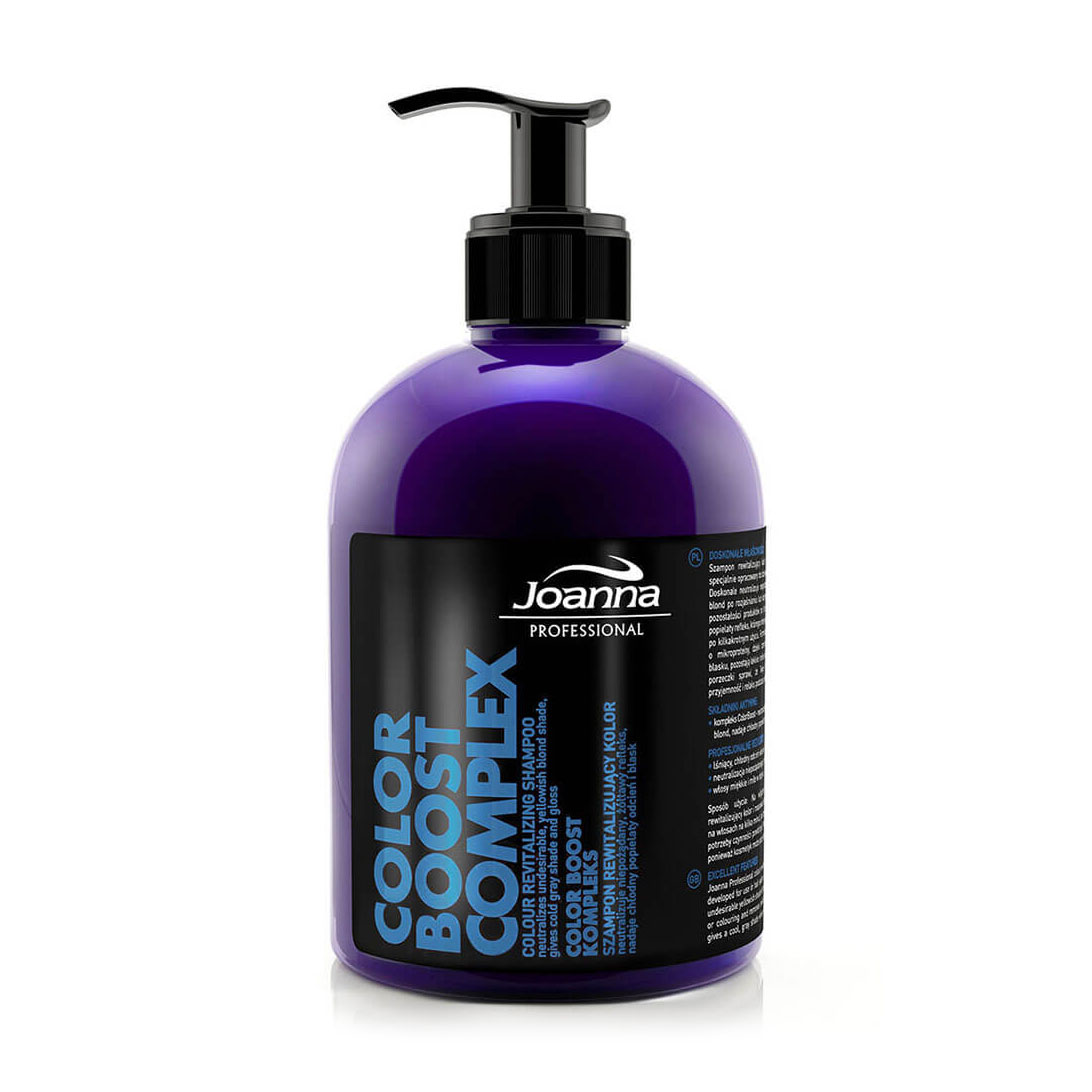 

Шампунь Joanna Professional Color Boost Complex для відновлення кольору освітленого волосся, попелястий з мікропротеїнами, 500 г