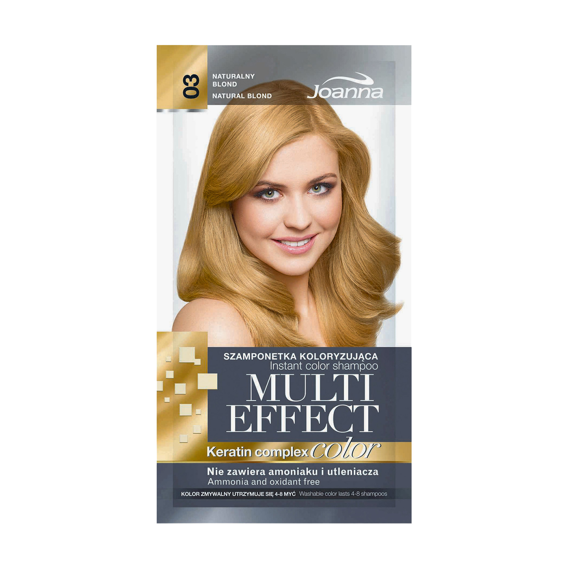 

Відтінковий шампунь для волосся Joanna Multi Effect Color Keratin Complex 03 Natural Blond, 35 г