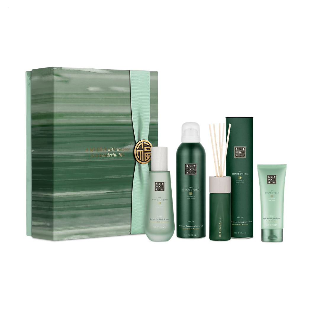 

Набір для тіла Rituals The Ritual Of Jing Calming Collection (гель для душу, 200 мл + олія , 100 мл + маска для рук, 70 мл + аромадифузор, 50 мл)