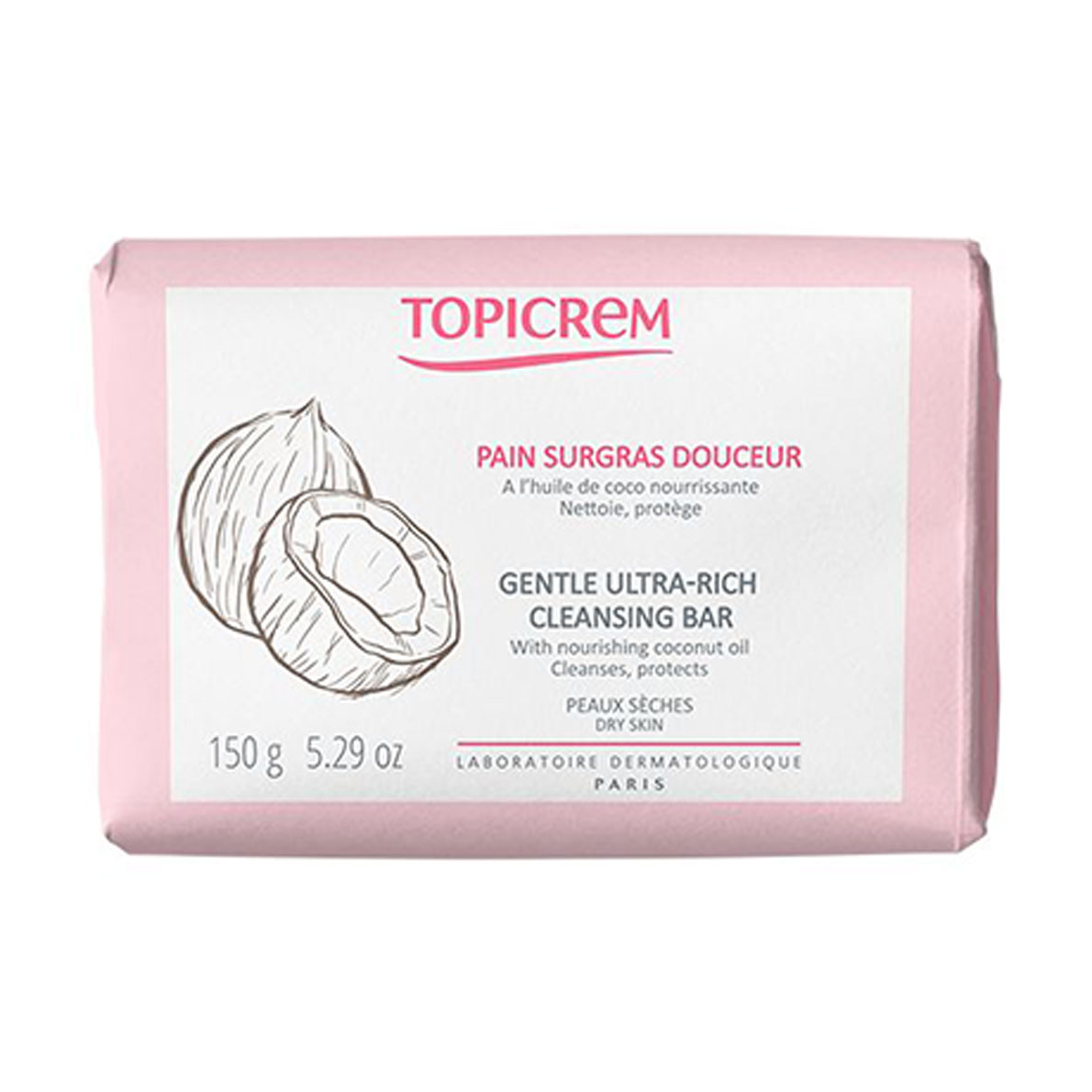 

Ніжне очищувальне мило для обличчя та тіла Topicrem Gentle Ultra Rich Cleansing Bar, 150 г