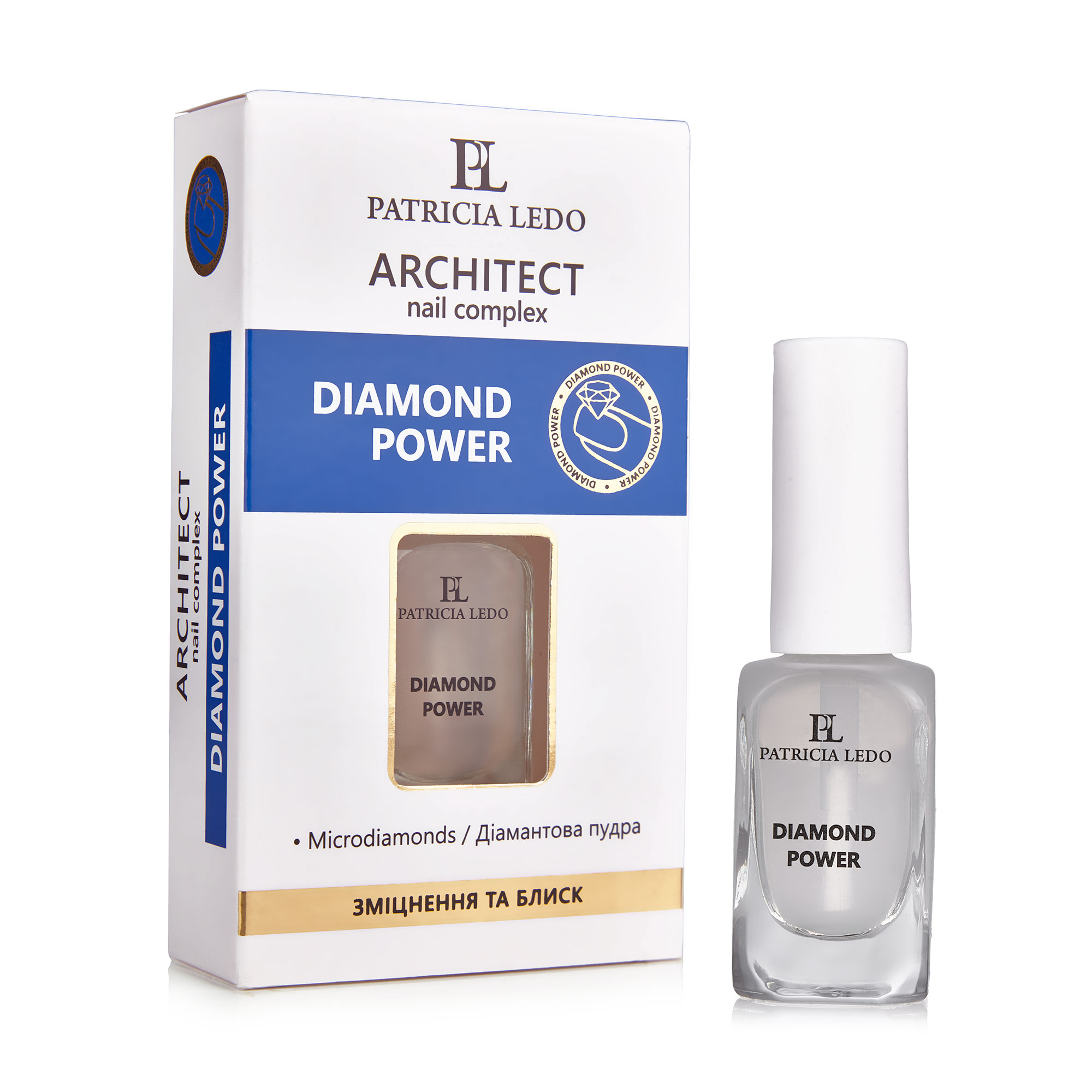 

Уцінка! Комплекс для зміцнення та блиску нігтів Patricia Ledo Architect Nail Complex Diamand Power, 10 мл