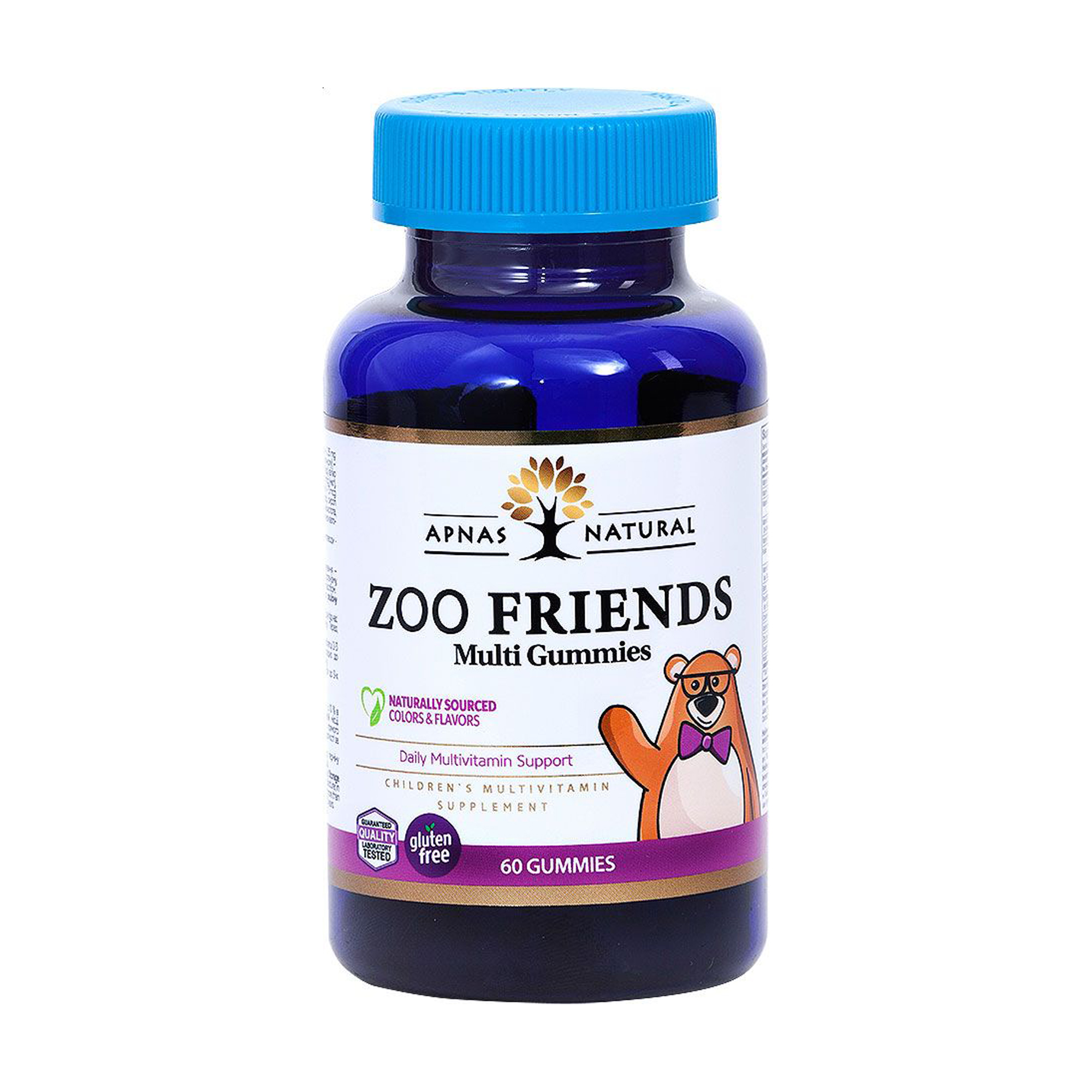 

Мультивітаміни для дітей Apnas Natural Zoo Friends Multi Gummies, 60 жувальних капсул