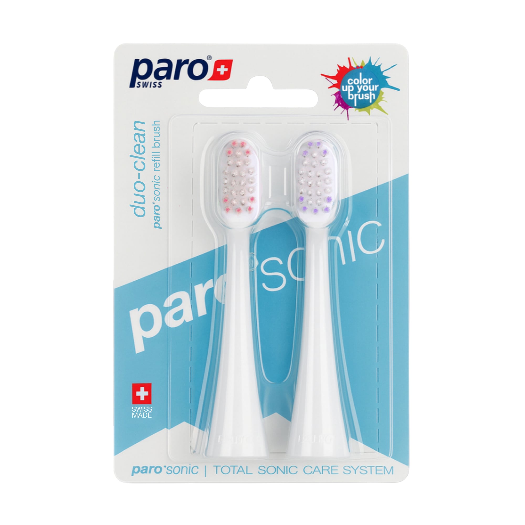 

Змінні щітки Paro Swiss Sonic Duo-Clean для інтенсивного та глибокого очищення, 2 шт