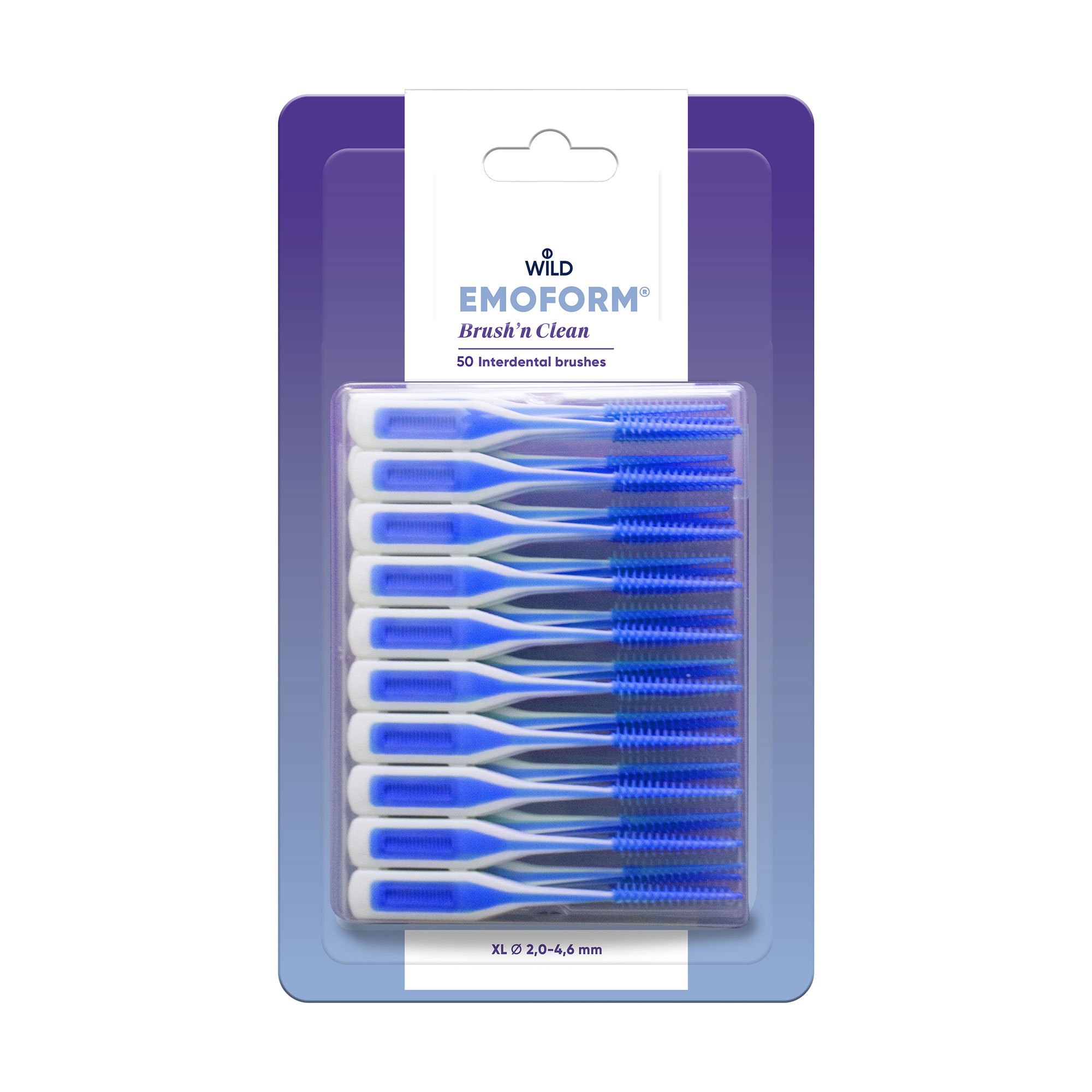 

Безметалові міжзубні щітки Dr. Wild Emoform Brush'n clean XL з фторидом натрію, 50 шт